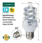 BOMBILLO LED 9W ESPIRAL E27