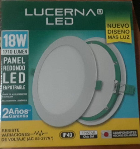 Lámpara Led Redonda 18w (Blanco Empotrable) 21/22, 5cm 6000K