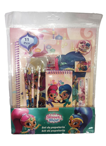 SET DE PAPELERIA (SHIMMER Y SHINE) 11 PIEZAS